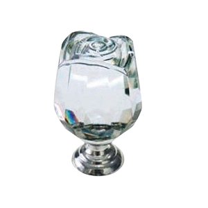 Puxador Italy Line 4523 Rosa Vidro Transparente Com Parafuso
