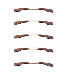 Kit 5 Puxador Cobre Envelhecido Italy Line 2092 Metal 096mm