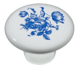 Puxador Italy Line Ceramica Il7068 Estampa Azul Antigo Louça