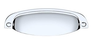 Puxador Concha Colonial Cromado 115 Italy Line Metal 96mm