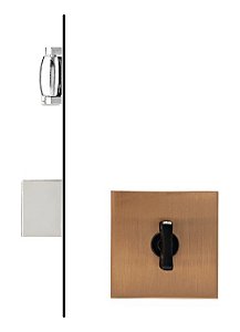 Fechadura Rolete Banheiro Pado Cobre Escovado Pivotante 55mm