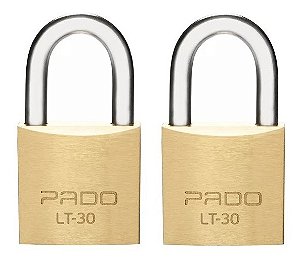 2 Cadeados Pado Latão Lt 30 Mm Não Enferruja Mesma Chave Seg