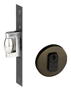 Fechadura Trava Rolete Pivotante Pado Antique Bronze Ox Redo
