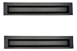 Kit 2 Puxador Concha Preto Fosco Italy Line Il155  288mm
