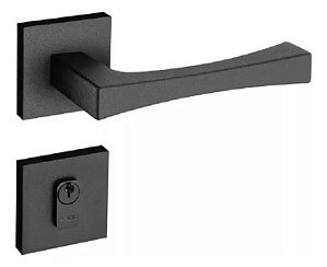 Fechadura Porta Externa Pado Vivaldi Preto Preta 55mm Ept