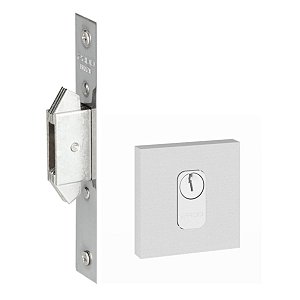 Fechadura Porta Correr Pado Expansiva Branca Externa Quadrad
