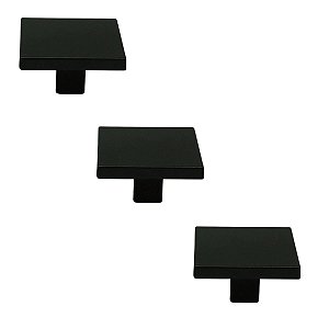 Kit 3 Puxador Italy Line Preto Il2248 Metal 025mm
