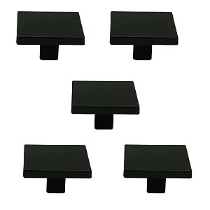 Kit 5 Puxador Italy Line Preto Il2248 Metal 035mm
