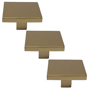 Kit 3 Puxador Dourado Matte Italy Line Il2248 Metal 25 Mm