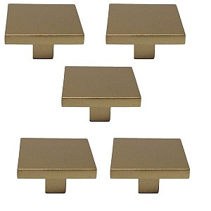 Kit 5 Puxador Dourado Matte Italy Line Il2248 Metal 25 Mm