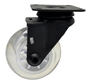 Rodizio Rodinha Preto Moveis Girator Silicone 50 Mm S/ Trava
