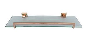 Porta Shampoo Prateleira Red Gold Eterna Italy Inox E Vidro