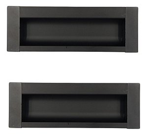 Kit 2 Puxador Concha Preto Fosco Italy Line Il155 Metal 96mm