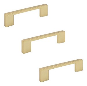Kit 3 Puxador Dourado Fosco Il 950 Italy Line 64mm