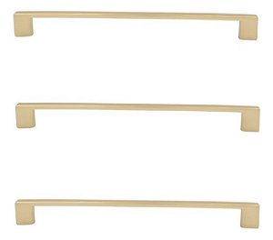 Kit 3 Puxador Dourado Fosco Il 950 Italy Line Metal 192mm