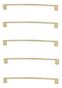 Kit 5 Puxador Dourado Fosco Il 950 Italy Line Metal 192mm
