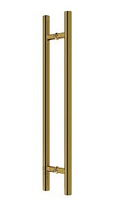 Puxador Porta Dourado Gold Duplo Inox Italy Df907 60cm 600mm