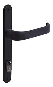 Fechadura Duna Preta Aluminio Aço Madeira 1600 22 Mm Espelho