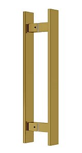 Puxador Porta Dourado Gold Duplo Inox Italy Df926 30cm 300mm