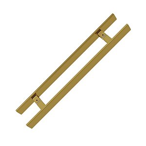 Puxador Porta Dourado Gold Duplo Inox Italy Df926 60cm 600mm