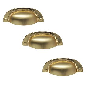 Kit 3 Puxador Vivaro 222 Dourado Fosco Italy Line 64 Mm