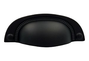 Puxador Concha Vivaro 222 Preto Fosco Italy L. 64mm Recart.
