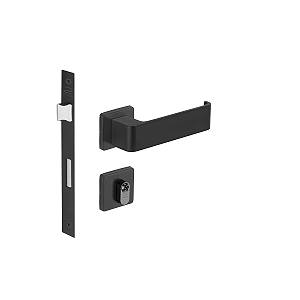 Fechadura Lexi Porta Externa Preto Fosco Imab 55 Mm Cilindro
