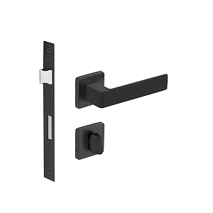 Fechadura Porta Banheiro Tess Preta Preto Fosco Imab 40mm