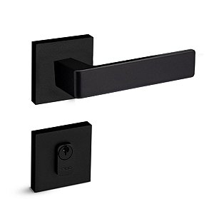 Fechadura Porta Externa Modena Pado Preto Fosco 55mm + Miolo