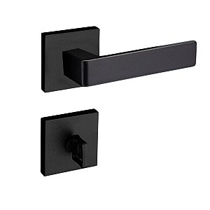 Fechadura Porta Banheiro Modena Pado Preta Preto Fosco 55mm