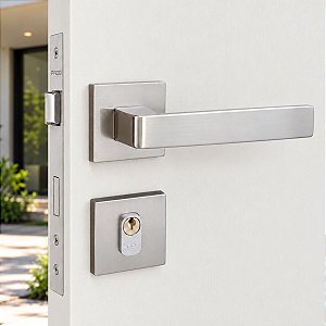 Fechadura Porta Externa Modena Pado Escovada Acetinada 55mm