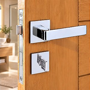 Fechadura Porta Banheiro Wc Pado Modena Cromada 55mm Quadrad