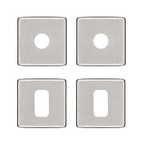 Kit Roseta Avulsa Fechadura Pado Externa Inox Escovado Rq2