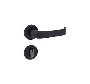 Fechadura Porta Externa Duna Preta Preto Imab Cilindro 40mm