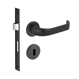 Fechadura Porta Interna Duna Preta Preto Imab Quarto 40mm
