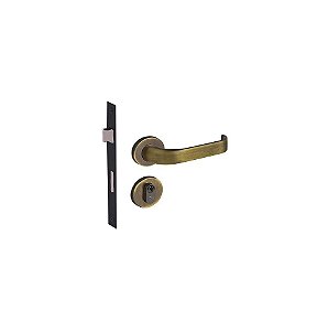 Fechadura Externa Duna Antique Imab Ouro Velho Cilindro 40mm