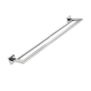 Porta Toalha Toalheiro Duplo 60cm Banheiro Eterna Inox Pol