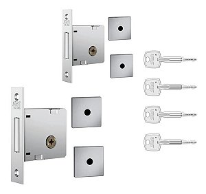 Par Fechadura Porta Trava Tetra 1004 Inox Escovado Stam
