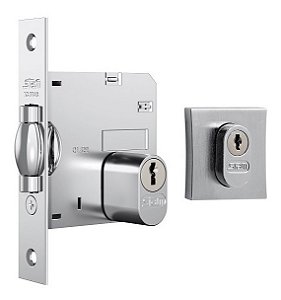 Fechadura Rolete Pivotante Stam 1005 Escovada Quadrada 45 Mm