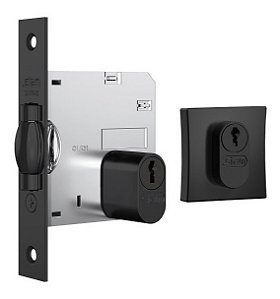Fechadura Rolete Pivotante Stam 1005 Preta Quadrada 45 Mm