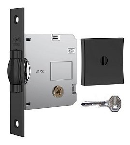 Fechadura Rolete Pivotante Stam 1005 Preta Tetra Quadrada 45