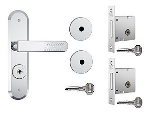 Fechadura Stam Kit 1800/21 Cromado + 2 Travas Tetra Segredo