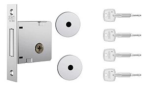 Fechadura Trava Segurança Stam 1004 Tetra Chave Cromada 40mm
