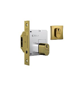 Fechadura Porta Correr Dourada Stam 1006 Gold Expansiva 45mm