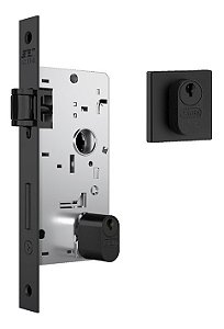 Fechadura Rolete Porta Pivotante 803 Stam Preta Preto 40mm