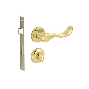 Fechadura Banheiro Magie Imab Dourada Brilhante 55 Mm Latão
