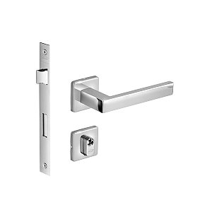 Fechadura Porta Externa Hato 2 Imab Inox Polido Cromada 55mm