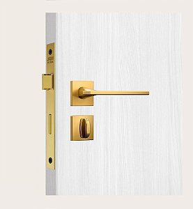 Fechadura Porta Banheiro Wc Dourada Gold Stam Classic 40mm