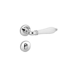 Fechadura Externa Lily Cromada Com Branco Imab 55mm Clássica