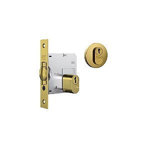 Fechadura Rolete Pivotante Dourada Gold 1005 Stam Redonda